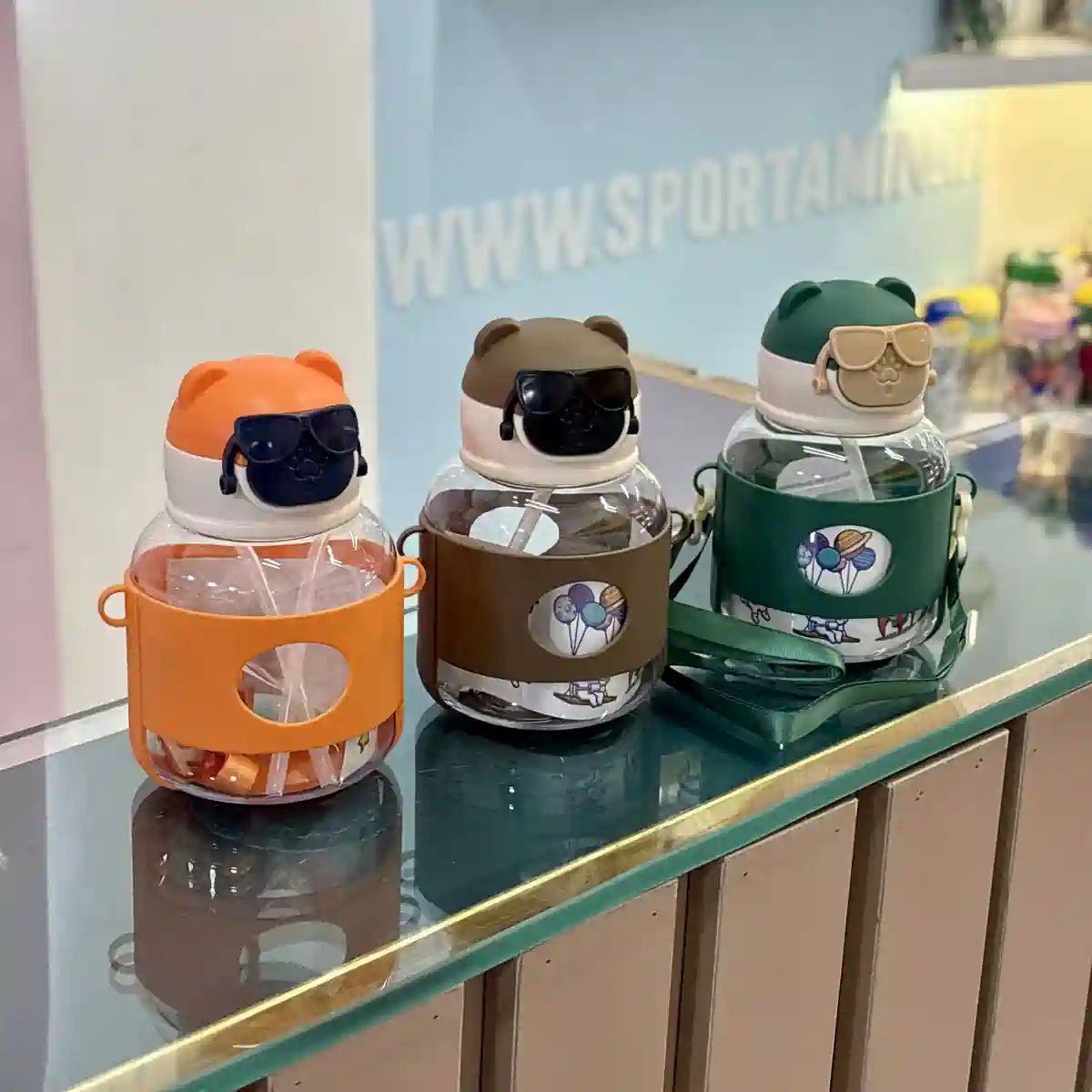 قمقمه کودک خرسی عینک دار